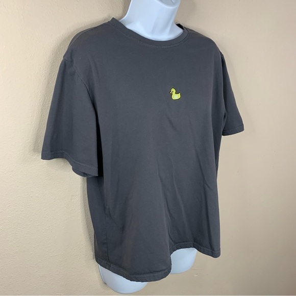 Grey Embroidered Yellow Duck Tee T Shirt Short Sleeve Stretch Medium - Picture 4 of 7